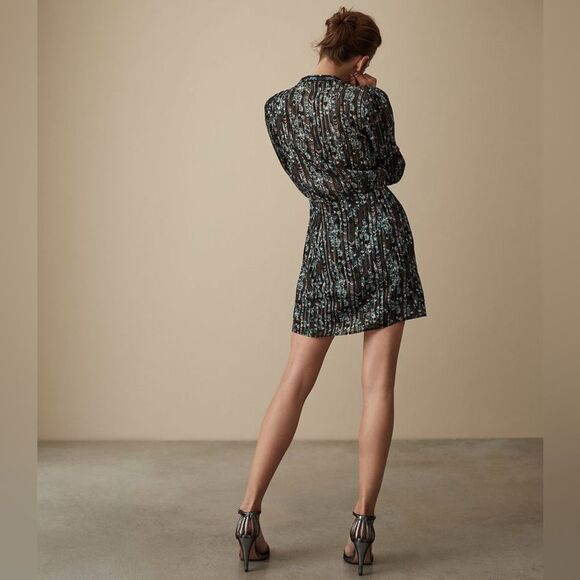 REISS Miriam Printed Shift Long Sleeve Mini Dress  in Multi 2 NWOT - Picture 4 of 16